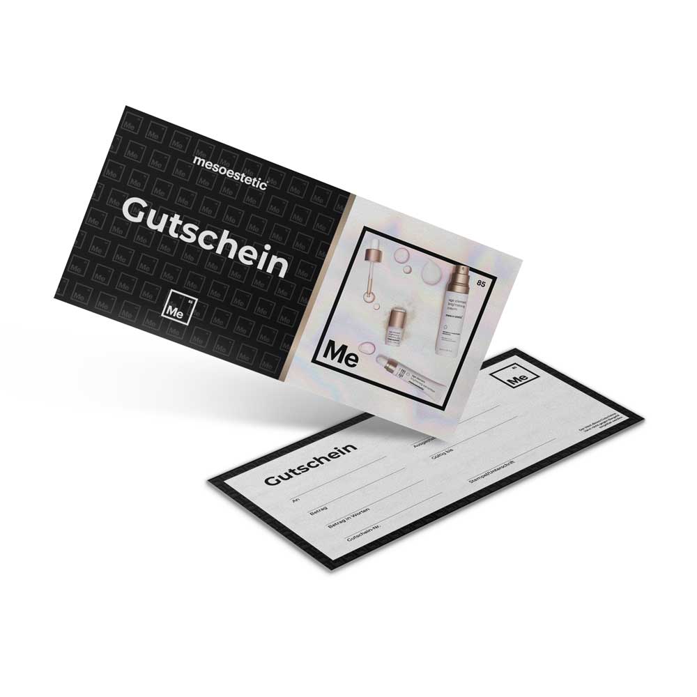 mesoestetic Gutscheinvorlage – blanko Gutscheine