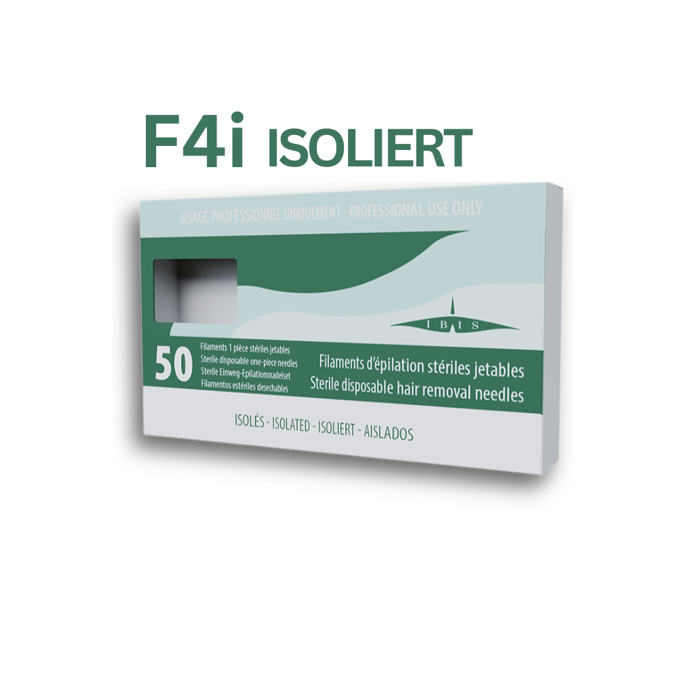 IBIS Sterile Einweg-Nadeln zur Haarentfernung, isoliert F4i (50 Stück)