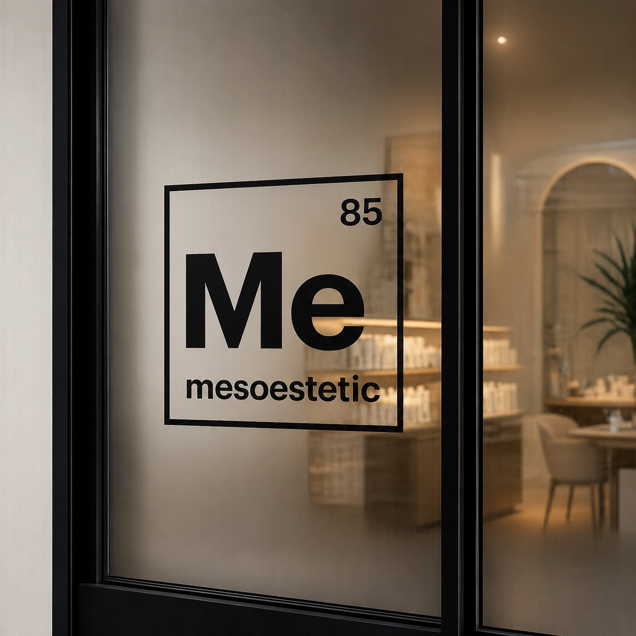 mesoestetic® Logo-Aufkleber transparent quadratisch