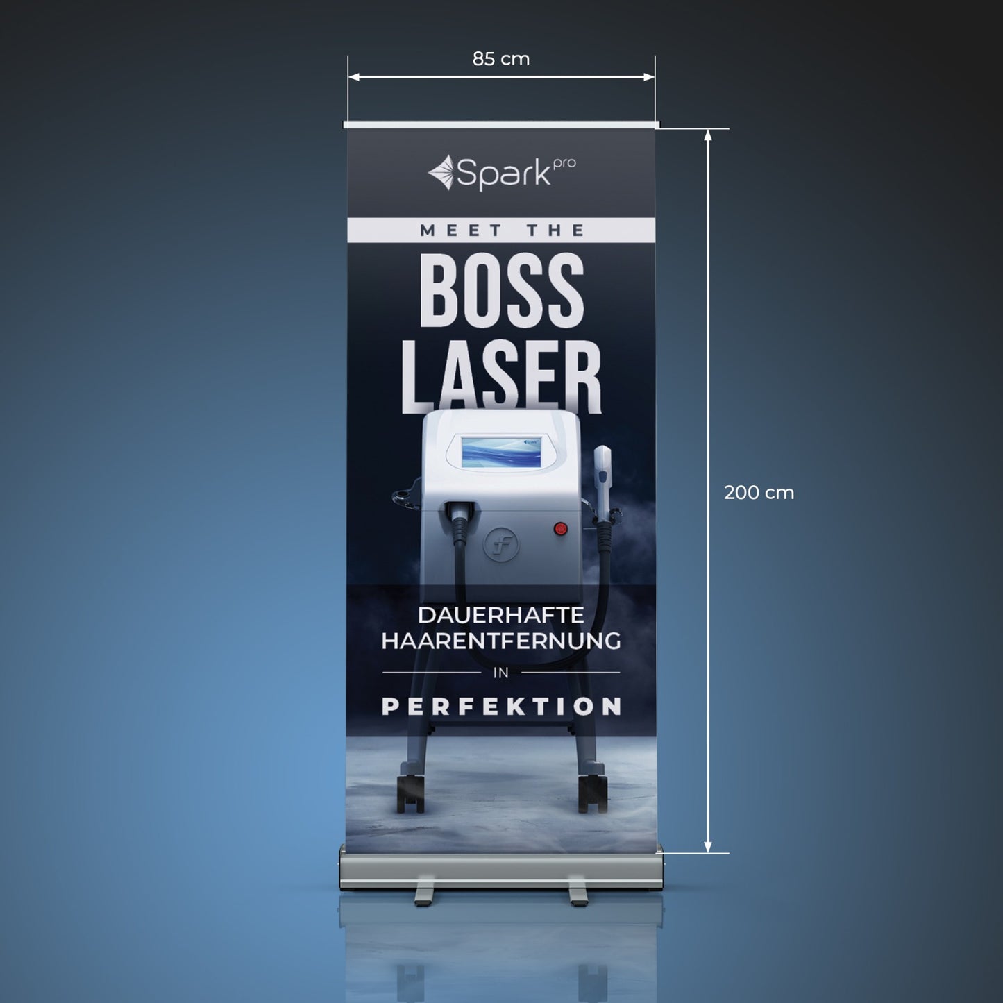 Roll Up "Dauerhafte Haarentfernung mit Diodenlaser" dunkel
